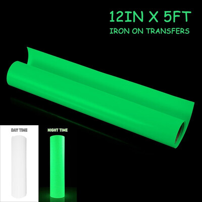 

Willstar Thermal Transfer Film Glow In The Dark DIY Vinyl Luminous Heat Transfer for T-Shirt Size150x30cm