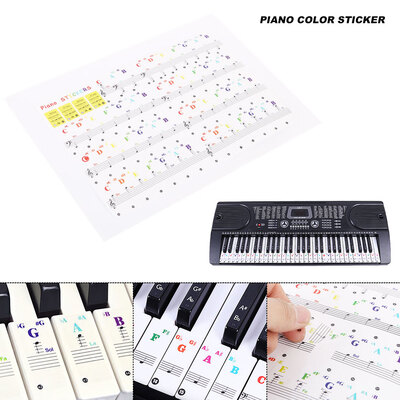 

Willstar Removable Music Keyboard Piano Stickers For 49 37 61or 88-KEY Piano Colorful