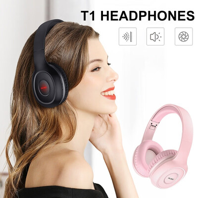 

T1 Bluetooth Headphones Wireless Omni-directional Microphone Collapsible Large Capacity Battery Headphones 2 Colors