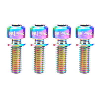 

RISK 4PCS M6×1820mm Titanium Ti Bolts Screws for MTB Disc Brake Caliper with Adaptor Spacer