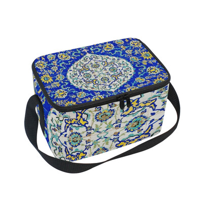 

ALAZA Insulated Lunch Box Ceramic Painted Lunch Bag for Men Women Portable Tote Bag Cooler Bag
