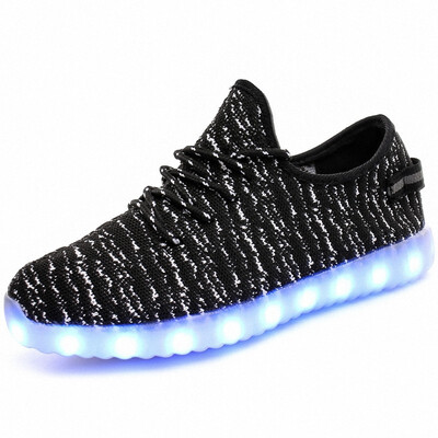 

Children & Adult Shoes 7 Colorful LED Lights Men & Women Breathable USB Rechargeable Fluorescent Luminous Sneakers SIZE 35-46