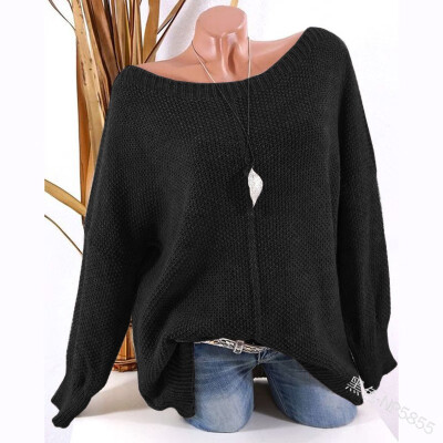 

Leisure wide delivery round neck long sleeved sweater