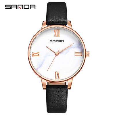 

SANDA P226 Simple Women Watch Leather Quartz Movement Watch Waterproof Casual Clock Wristwatch for Female