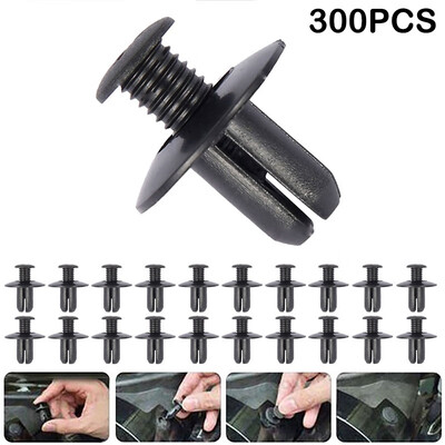 

300100PCS 8mm Hole Plastic Rivet Trim Panel Fastener Clips for Car