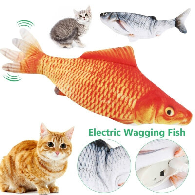 

Creative Realistic Catnip Fish Toy Plush Simulation Electric Doll Fish CatKitten Toy