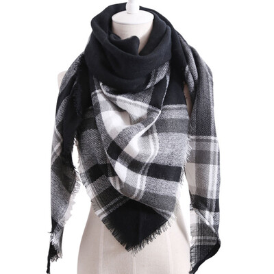 

Women Fashion Triangular Large Winter Soft Scarf Warm Cozy Blanket Stylish Oversized Plaid Shawl Cape