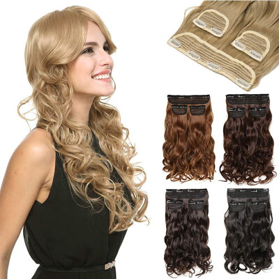 

20" Clip In Hair Extension 3 Pcs 8 Clips 34 Full Head Real Thick Hairpiece Clip In Curly Straight Synthetic Heat Resistant Hair