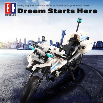 

DOUBLE E C51023W 539PCS Building Blocks Toy Bricks RC Police Motorcycle Educational Toy for Kids Christmas Gift DIY