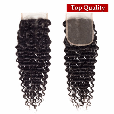 

Nami Hair Best Quality 4x4 Lace Closure Chinese Virgin Hair Deep Wave Free Part Human Hair Closure
