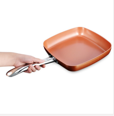 

Non-stick Copper Square Frying Pan Skillet with Ceramic Coating Oven Dishwasher