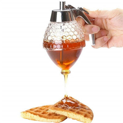 

Honey Syrup Dispenser Dripless Glass Pot Vintage Container