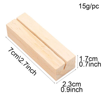 

10pcs Wooden Card Holder Base Rectangle Name Card Memo Leaving Message Holding Clip for Home Desktop Ornament Wedding Decoration