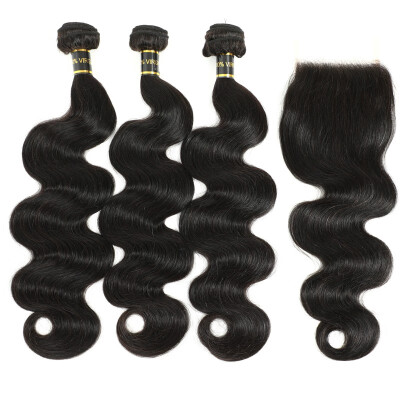 

Amazing Star Body Wave with Closure Virgin Hair Bundles with 4x4 Closure Brazilian Body Wave Human Hair with Lace Closure