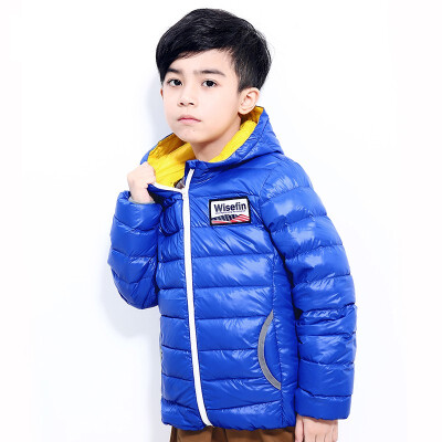 

Childrens clothing boy down jacket 2018 winter new big boy hooded thin short down jacket tide