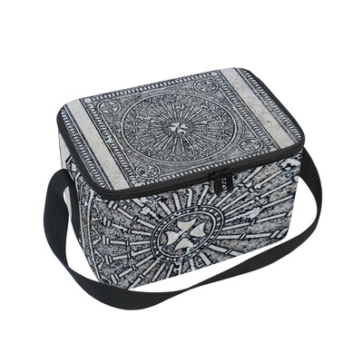 

ALAZA Insulated Lunch Box Retro Style Lunch Bag for Men Women Portable Tote Bag Cooler Bag