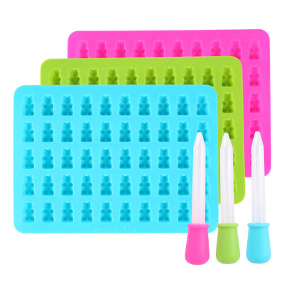 

Willstar Gummy Bear Candy Nonstick Molds Silicone DIY Chocolate Molds with 3 Droppers Kitchenwear Set