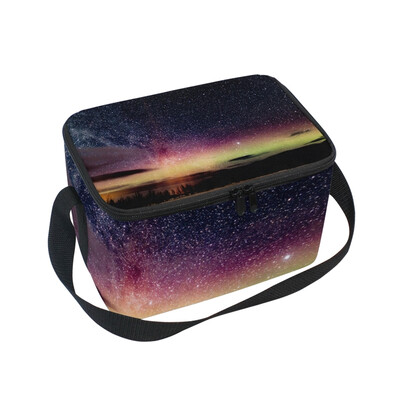 

ALAZA Insulated Lunch Box Starry Sky Lunch Bag for Men Women Portable Tote Bag Cooler Bag
