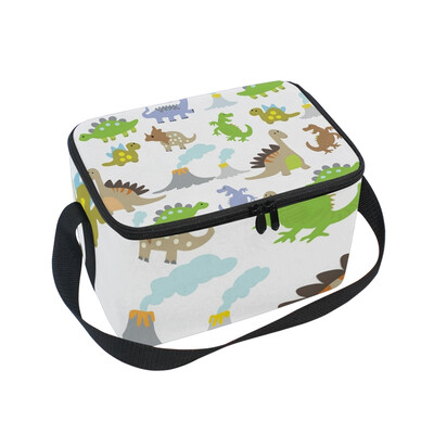 

ALAZA Lunch Box Insulated All Kinds Of Dinosaurs Lunch Bag Large Cooler Tote Bagfor Men Women