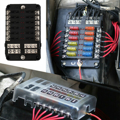 

612 Ways Fuse Box 12V24V Bus Bar Car Marine Fuse Box Holder with LED Indicator