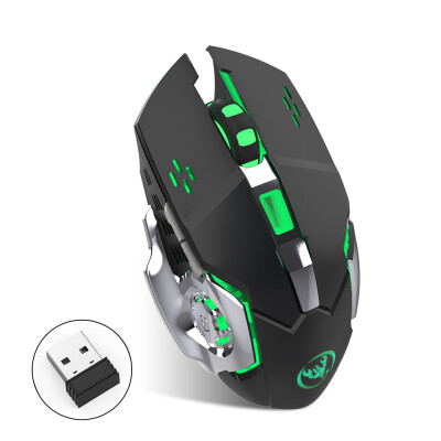 

HXSJ M70GY Gaming Mouse Rechargeable Wireless Mouse Adjustable 2400DPI Optical Computer Mouse 24Hz Mice for PC Laptop