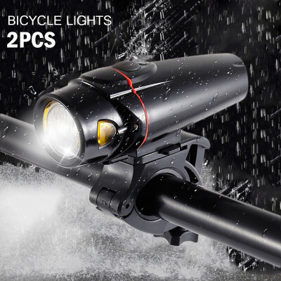 

2PCS 2020 New Black Waterproof Light USB Tail Light USB Rechargeable Bike Lights for Road Mountain Bicycles BMX