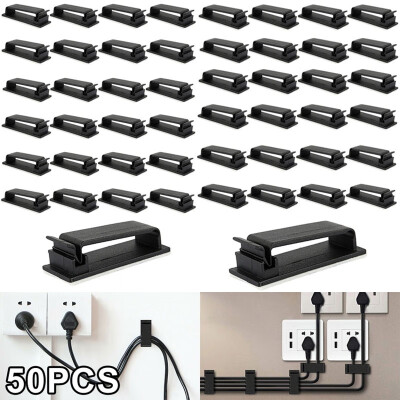 

Willstar 50 Pcs High Viscosity Cable Management Clips Cable Clamp Cable Organisers Wire Clamps Multipurpose Adhesive Cord Holder