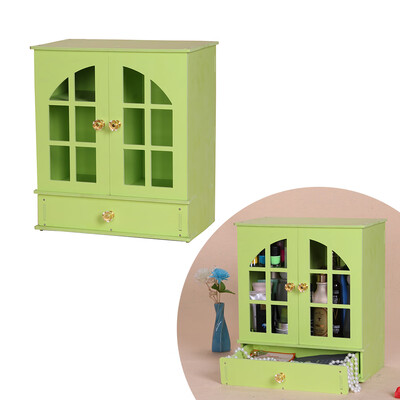 

Wood Makeup Organizer Case Closet Desktop Cosmetic Holder Tray Drawer Closet Jewlry Storage Box Container