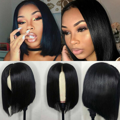 

Lace Front Wigs Bob Glueless Short Silky Straight Brazilian Human Hair Lace Front Wigs with Baby Hair for Women Middle Part