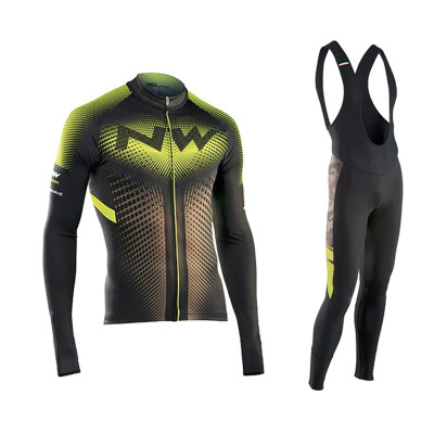 

2018 pro team Northwave winter thermal fleece cycling jersey bicycle clothing set ropa ciclismo invierno bike jersey bib pants kit