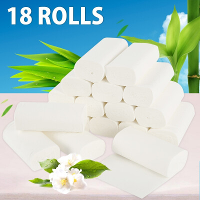 

18 Rolls Household Affordable Toilet Paper Toilet Paper White Soft 4-Ply Hand Paper Coreless Roll Paper for Mother&Baby