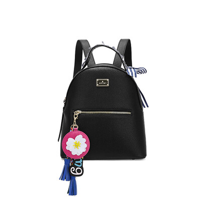 

Artmi Artemi shoulder bag female Korean version of the trend of wild personality tassel bag contrast color backpack dark moon black
