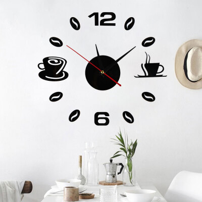 

Willstar Modern Wall Clock 3D Mirror Surface Sticker Big Number Watch DIY Home Art Decor