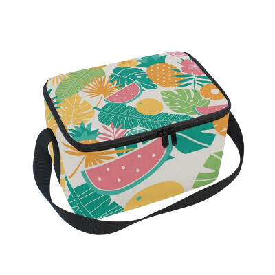 

ALAZA Insulated Lunch Box Summer Pattern Lunch Bag for Men Women Portable Tote Bag Cooler Bag