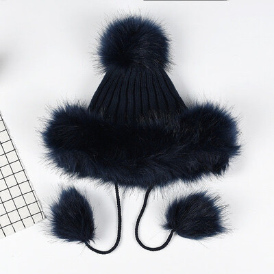

Braided Crochet Wool Knit Beanie Beret Ski Ball Cap Baggy Womens Winter Warm Hat