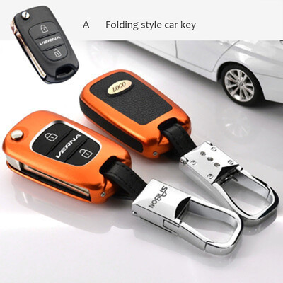 

Car Accessories Car Key Case Keychain For Hyundai Azera Veloster ix35 SONATA ELANTRA Rohens Top Layer Leather Cover Shell
