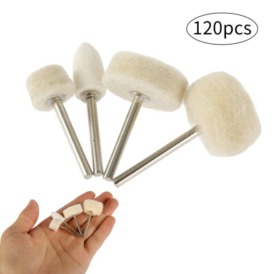 

120pcs Wool Felt Polishing Wheel for Shank Rotary Mandrel Kit Accessories Tools