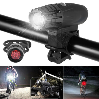 

Bike Bicycle Lights USB Rechargeable LED Bright Bike Front Headlight&Rear Tail Light Set