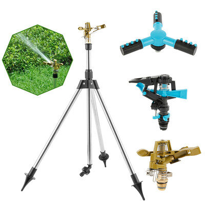 

Willstar Irrigation Sprinkler Adjustable Water Watering Yard Impulse Tripod Lawn