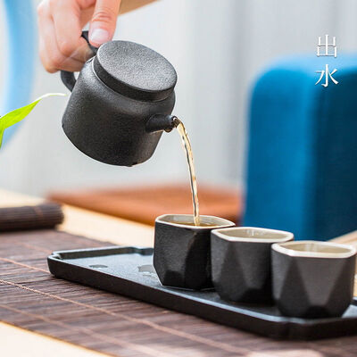 

Small Black Flat Lid Ceramic Gongfu Teapot With Ball Filter 135ml 546oz