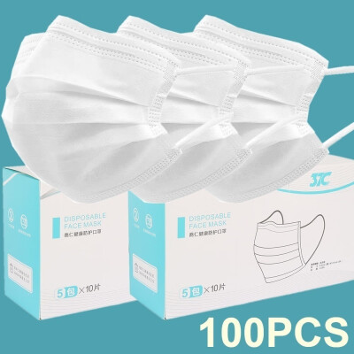 

50100PCS 3-Ply Disposable Masks Face Mask Mouth Masks Soft Breathable White