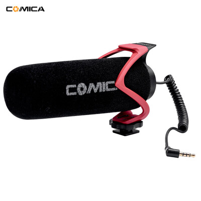 

COMICA CVM-V30 LITE Microphone with Super-cardioid Polar Pattern Cold-shoe Design Condenser MIC for Smartphone Camera Red