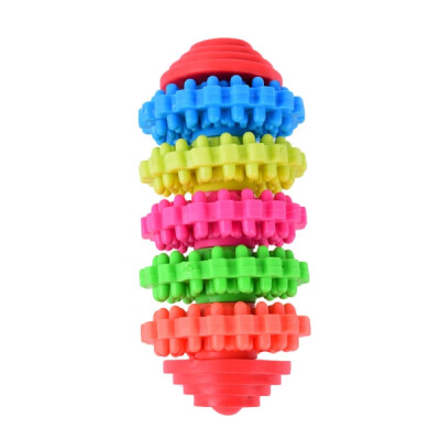 

Pet Toys Dog Rubber Teething Toy Gums Toys Tool Puppy Healthy Squeaky Chew Colorful