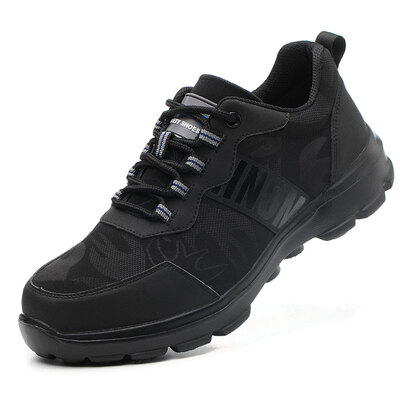 

Old butler labor insurance shoes for men&women lightweight steel toe caps anti-smashing oil-resistant acid&alkali work safety breathable EVA sole shock absorption anti-skid comfortable wear 901 black 45