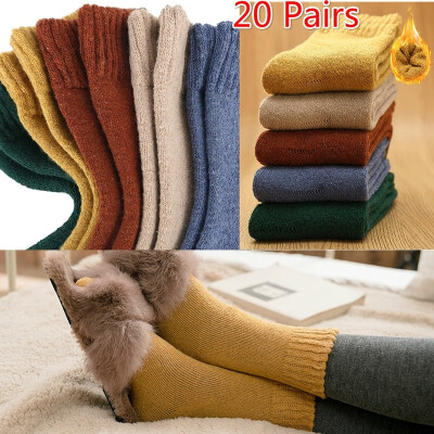 

5101520 Pairs Wool Cashmere Thick Winter Socks Mens&Womens Warm Soft Casual Sock