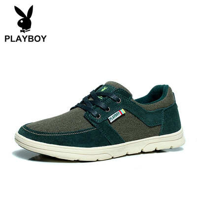 

Playboy PLAYBOY mens fashion sports&leisure shoes wear-resistant anti-slip bottom DS1028 dark gray green 39