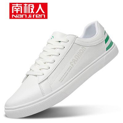 

Anji people Nanjiren mens shoes casual mens trend breathable Korean version of the white fashion comfortable lace mens British casual wild male 0041 white green 41 yards