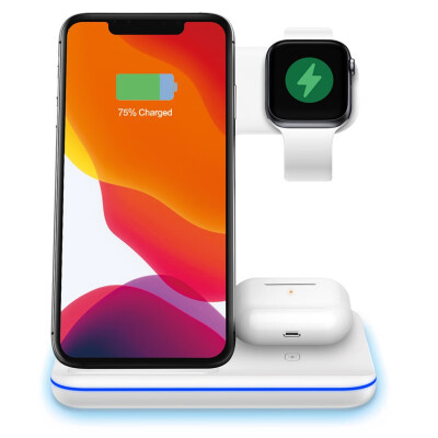 

3 In 1 Wireless Charger Charging Station For Apple Watch Series AirPods IPhone 11 Pro Max  Max  XR X 8 8 Plus USA Stock New