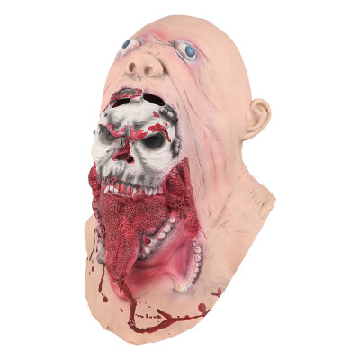 

Willstar Horror Halloween Bloody Zombie Mask Melting Face Adult Latex Costume Scary Prop-Nude