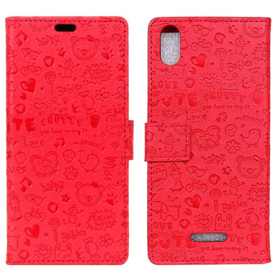 

MOONCASE Wiko View2 Go Little Witch Leather Case - Red